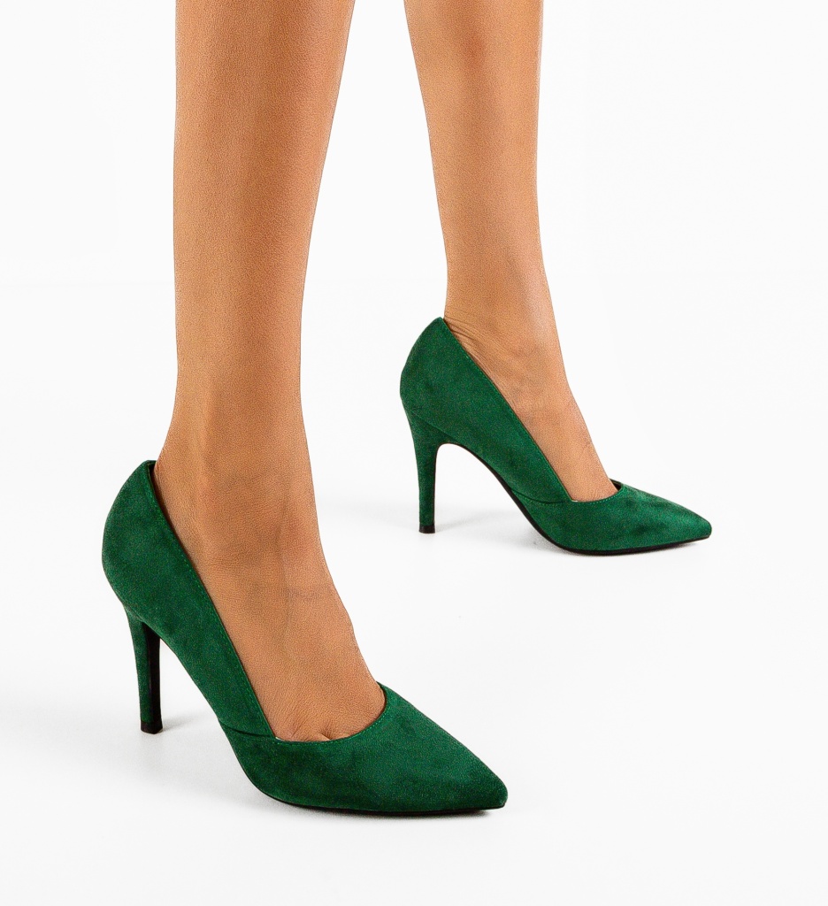 Pantofi dama Araj Verzi cu Toc Elegant