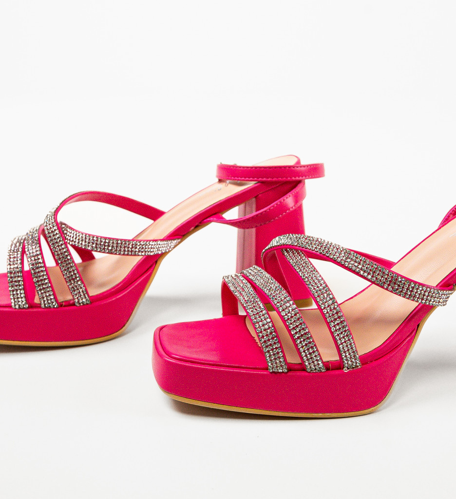 Sandale cu toc Shohre Fuchsia - Eleganță și Stil - imagine 5