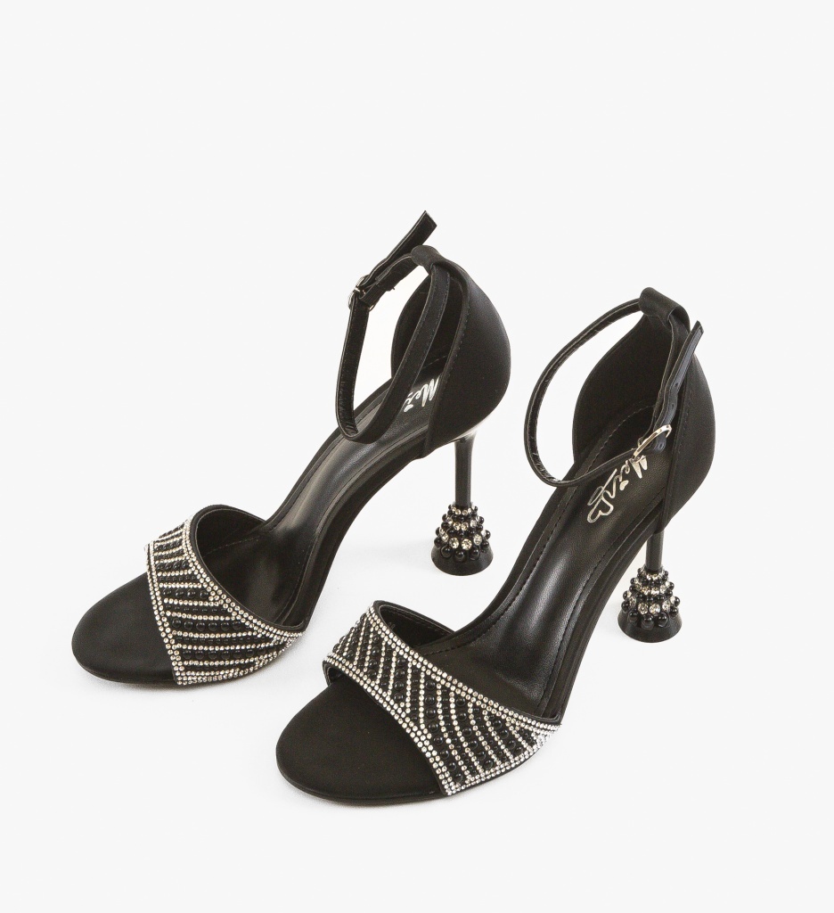 Sandale Toc Peralo Negre Elegante - imagine 4