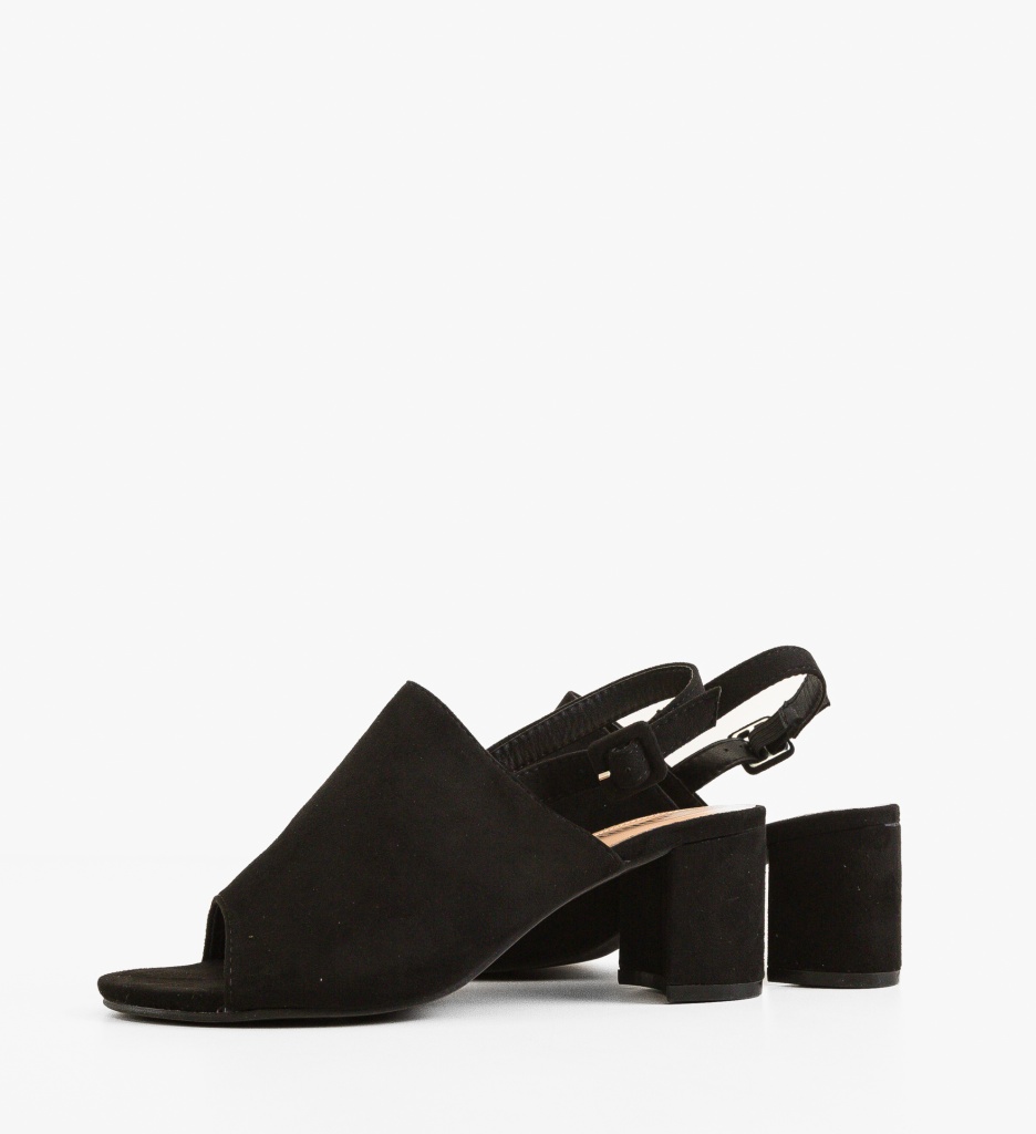 Sandale Dama Wannin Negre cu Toc Elegant - imagine 3