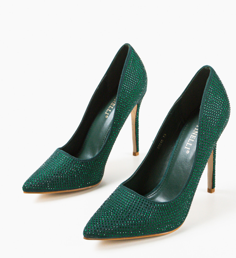 Pantofi Toc Geanyt Verzi - Eleganță și Stil - imagine 3