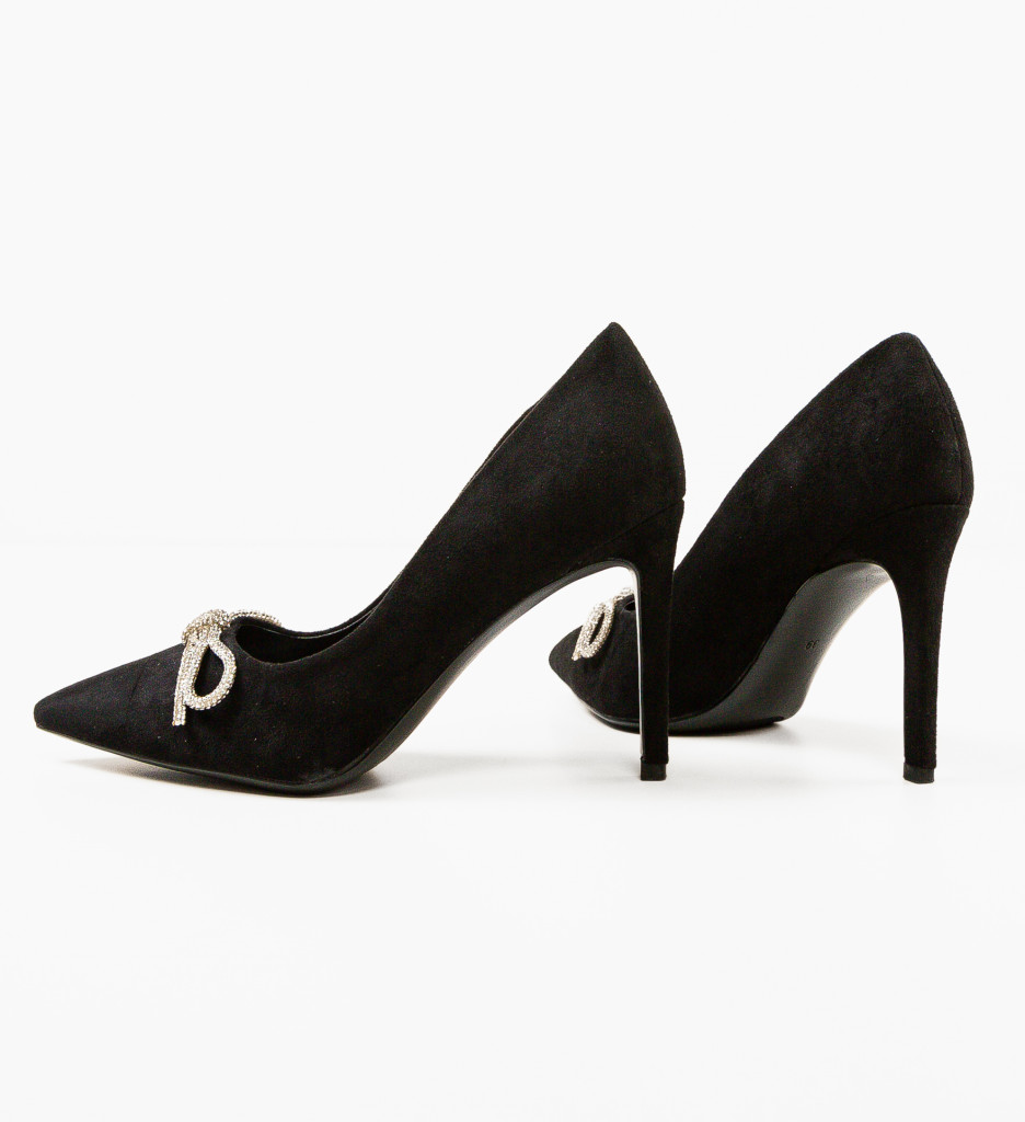 Pantofi Tarsay cu toc negri eleganți - imagine 7