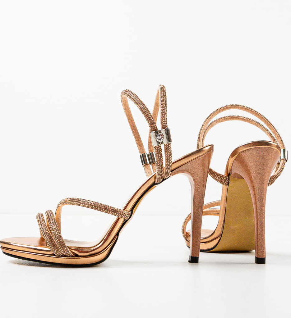 Sandale Dama Elegante cu Toc Gynn Roze - imagine 8