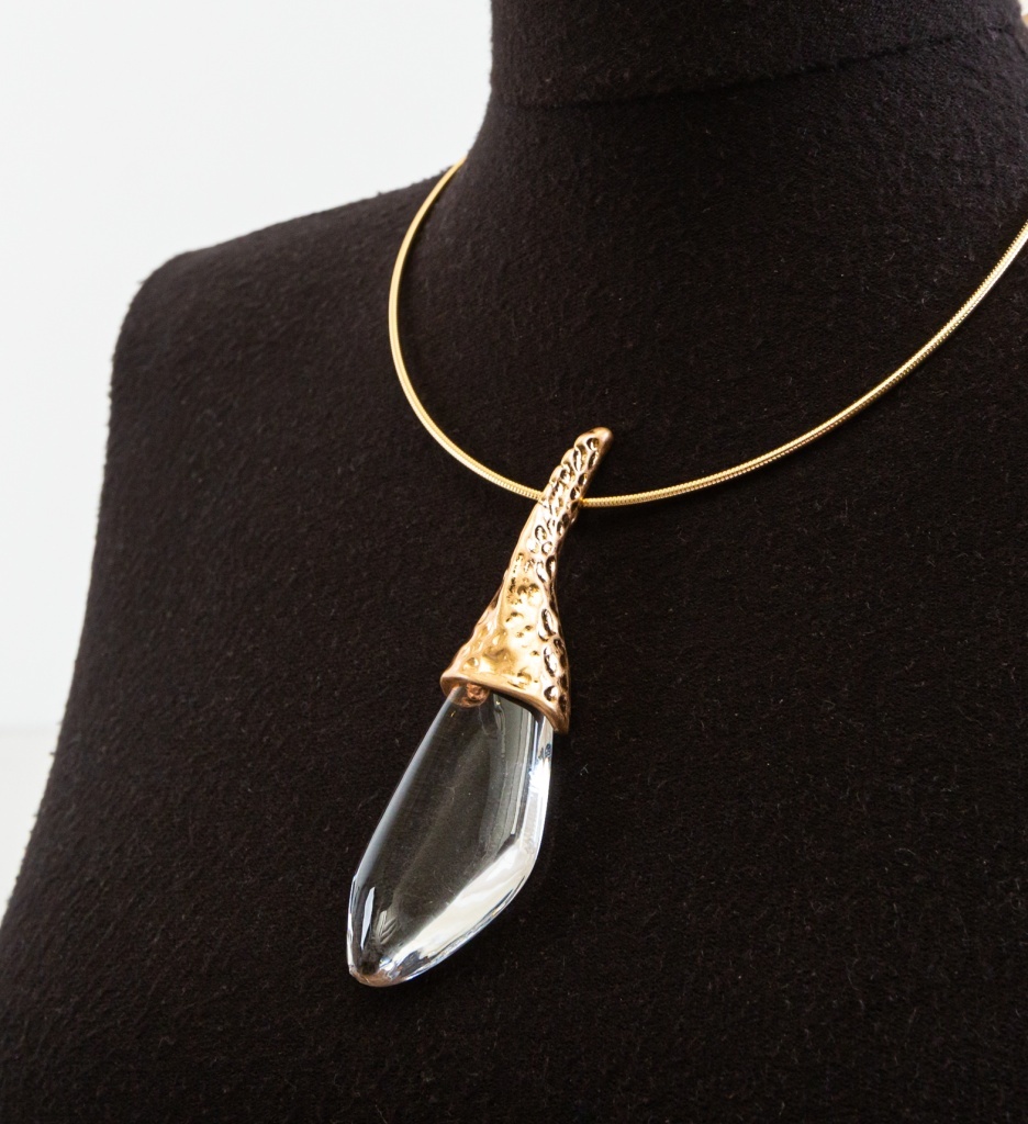 Colier Kristal Auriu Elegant | Accesorii Lucioase - imagine 3