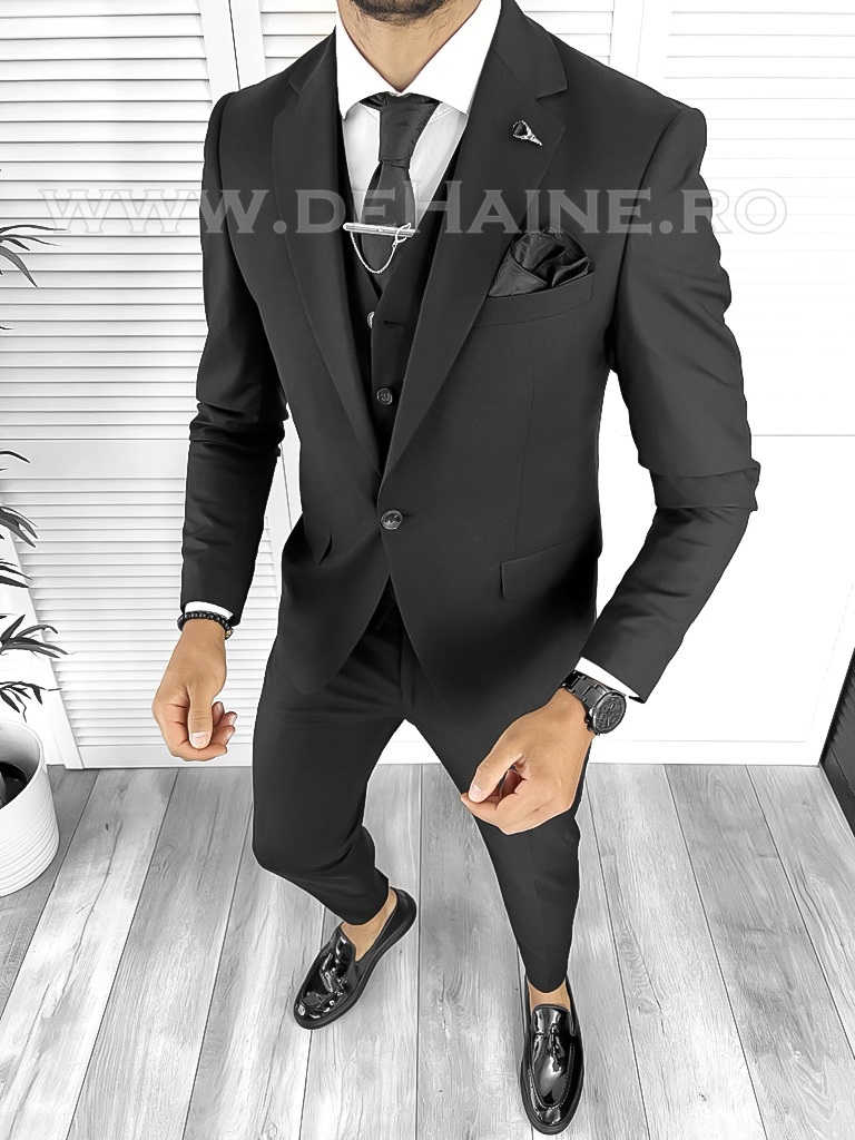 Costum Barbati Slim Fit Negru Elegant