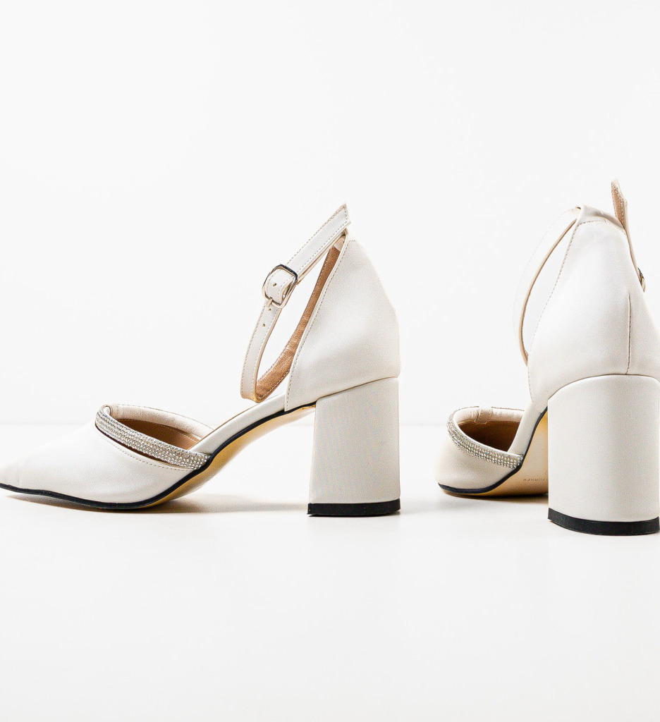 Pantofi Dama Filme Albi Eleganți - imagine 8