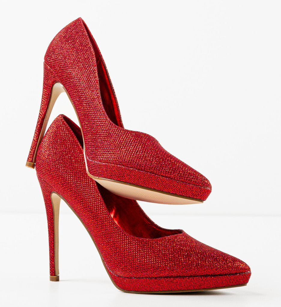 Pantofi Burton Rosii Eleganți cu Toc - Stil Refined