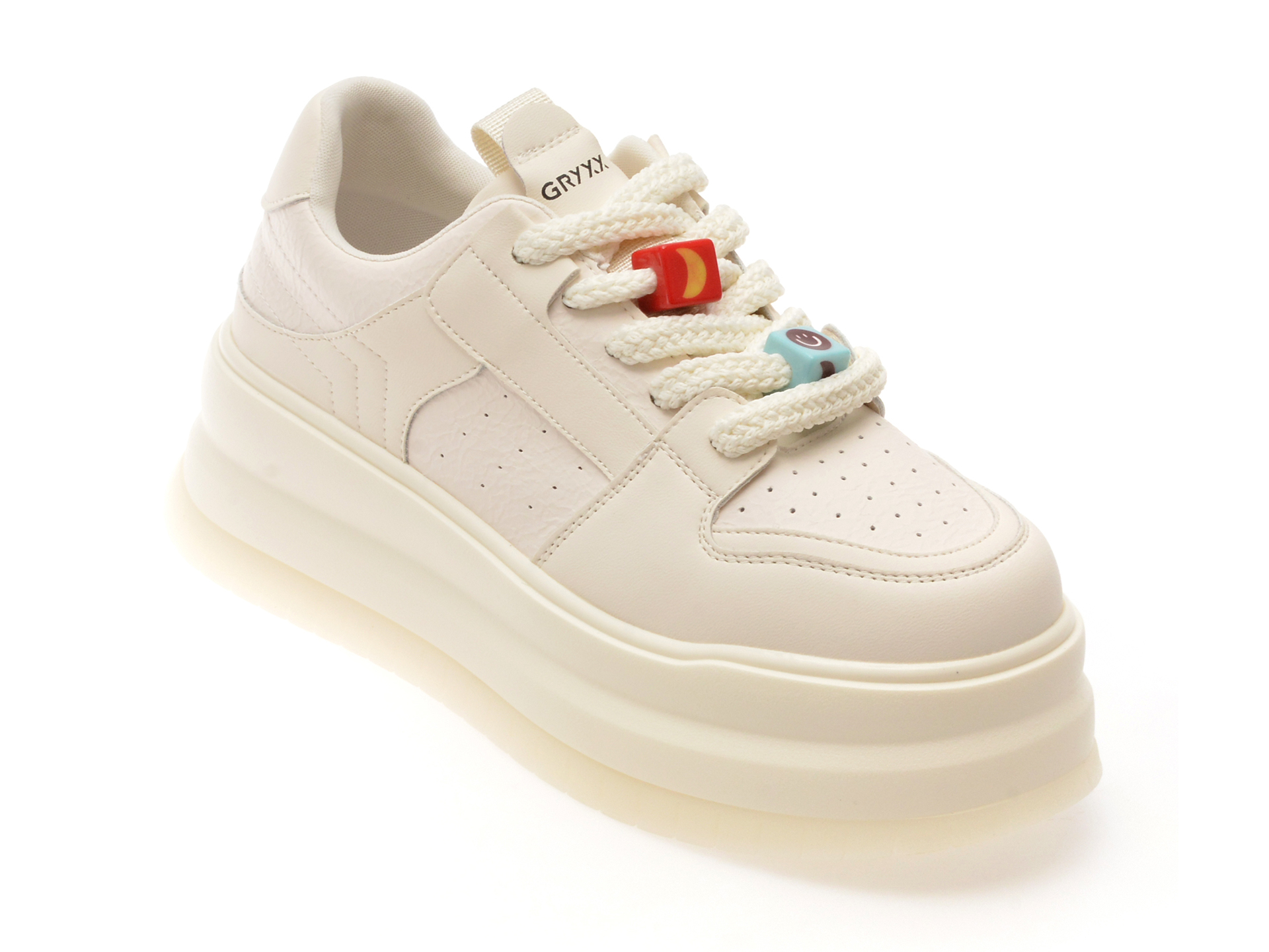 Pantofi Sport Dama Gryxx Albi - Piele Ecologica