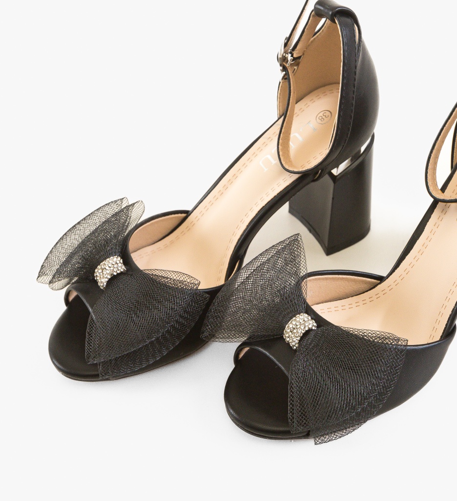 Sandale cu Toc Fintan Negre | Eleganță și Stil - imagine 5