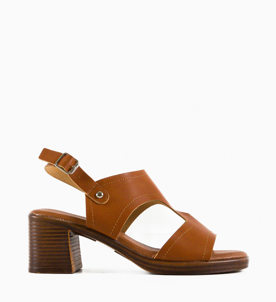 Sandale Toc Ashton Camel | Eleganță și Stil - imagine 6