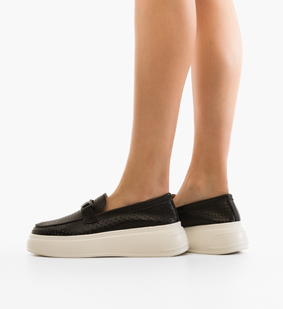 Pantofi Casual Lezzer Negri, Eleganță și Confort - imagine 2
