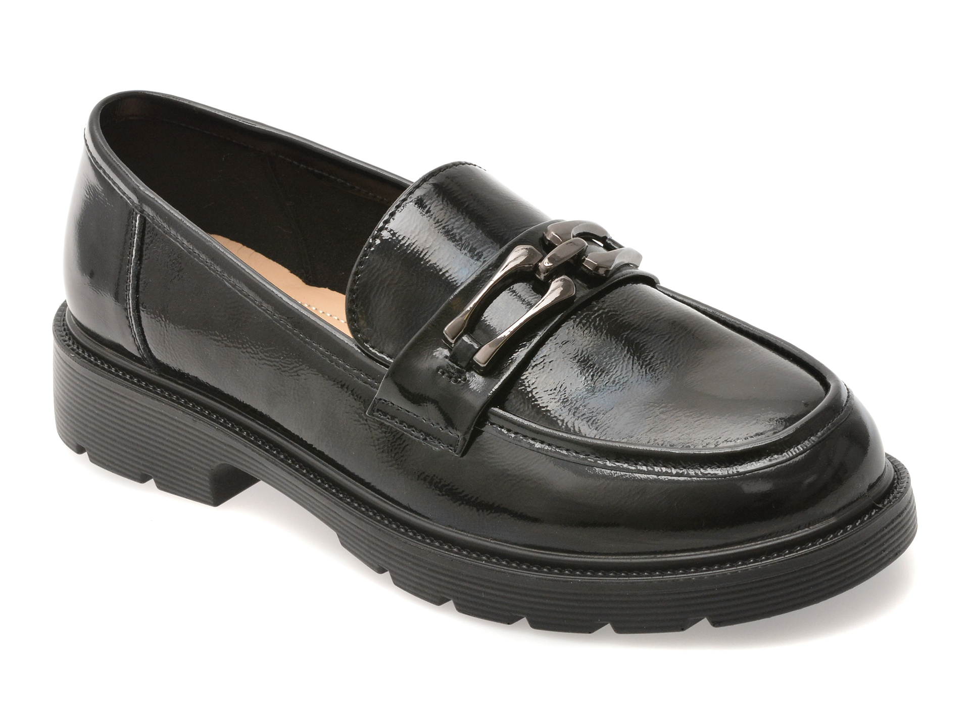 Mocasini EPICA Negri Piele Lacuită - Eleganță - imagine 2