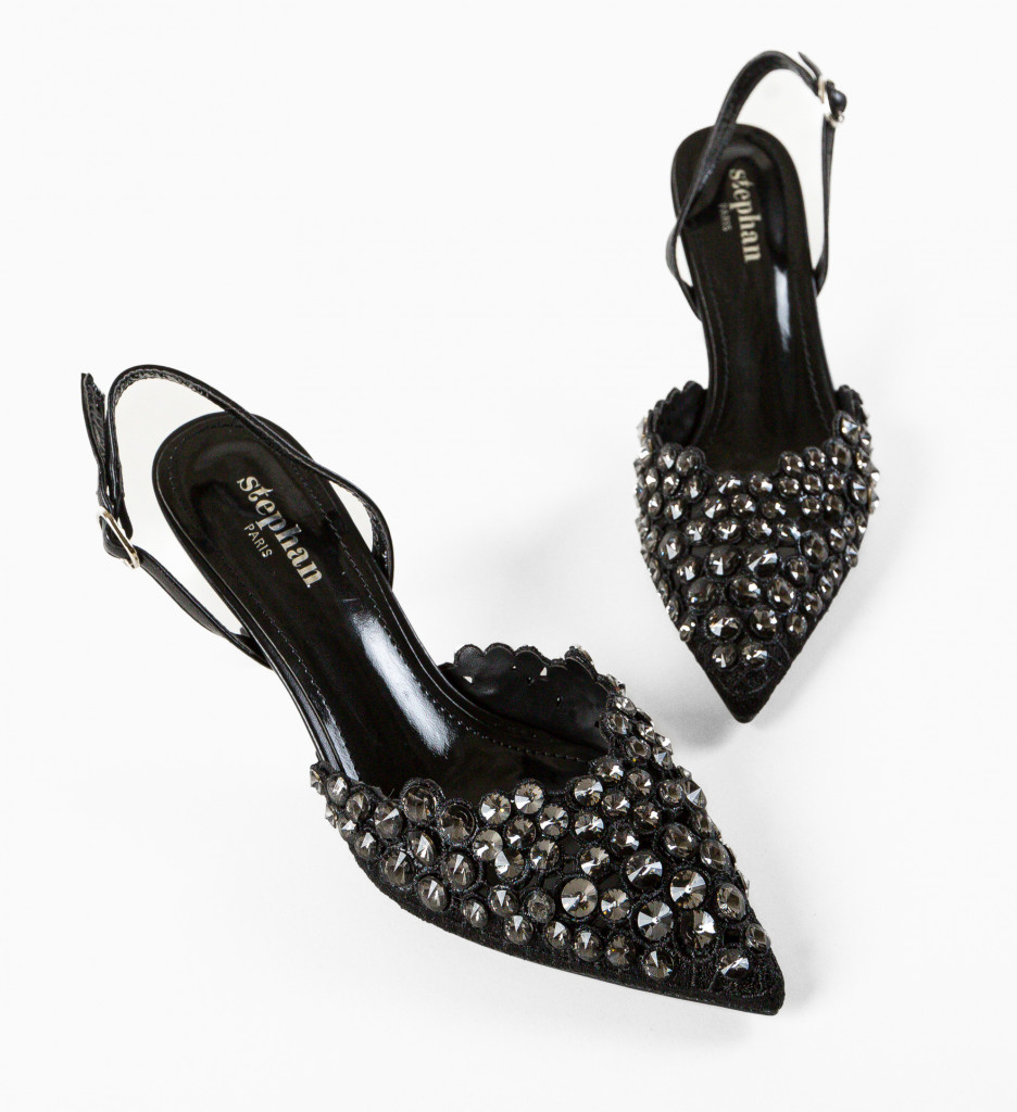Pantofi Onix Negri Eleganți cu Toc Înalt - imagine 6