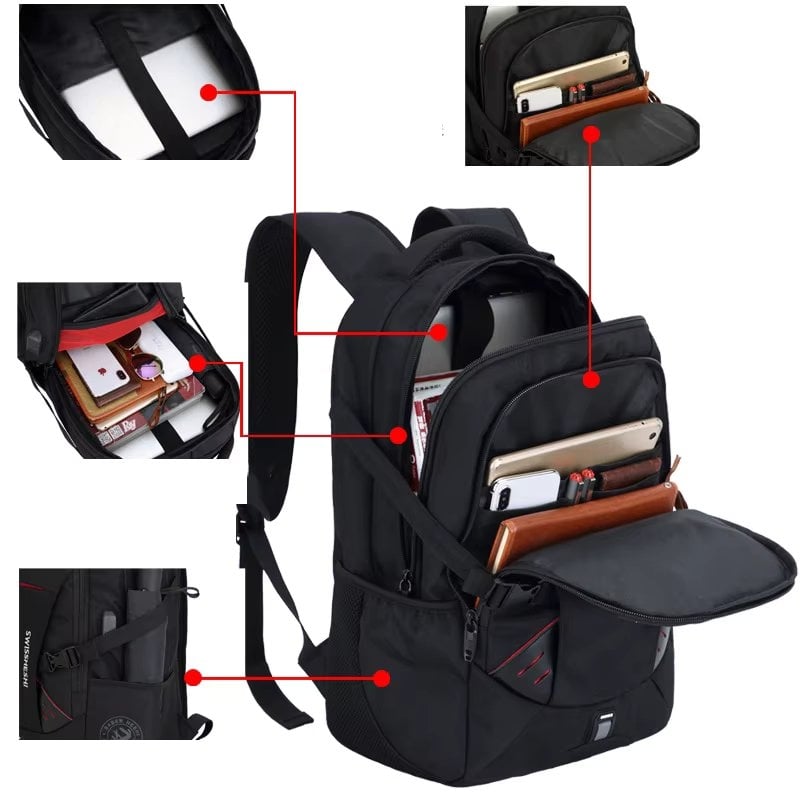 Rucsac Picadili Valther cu Port USB, Impermeabil - imagine 3