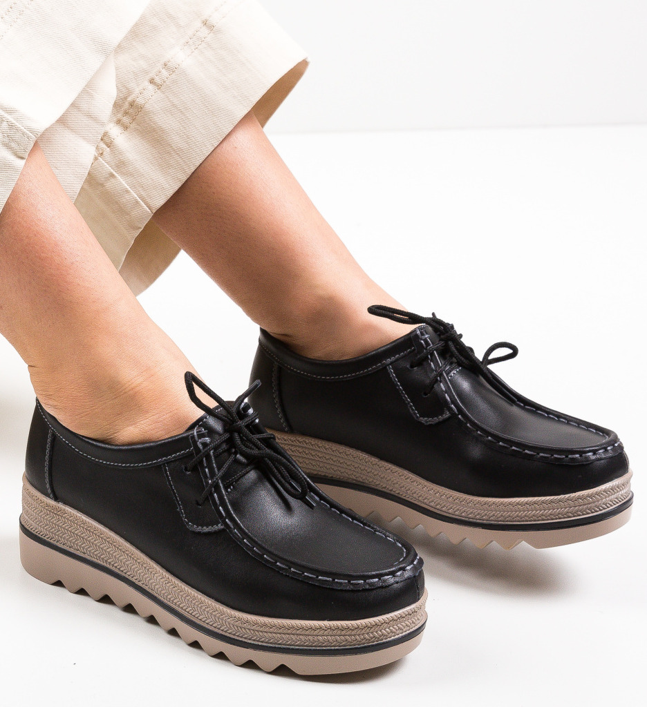 Pantofi Casual Sag Negri - Confort Zilnic - imagine 2