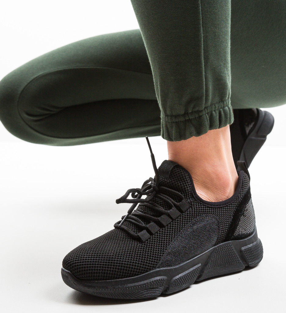 Recrada Pantofi Sport Negri - Confort Zilnic