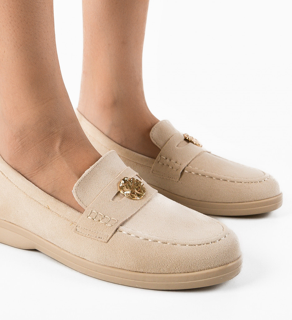 Pantofi Casual Dama Citrin Bej Confort - imagine 3