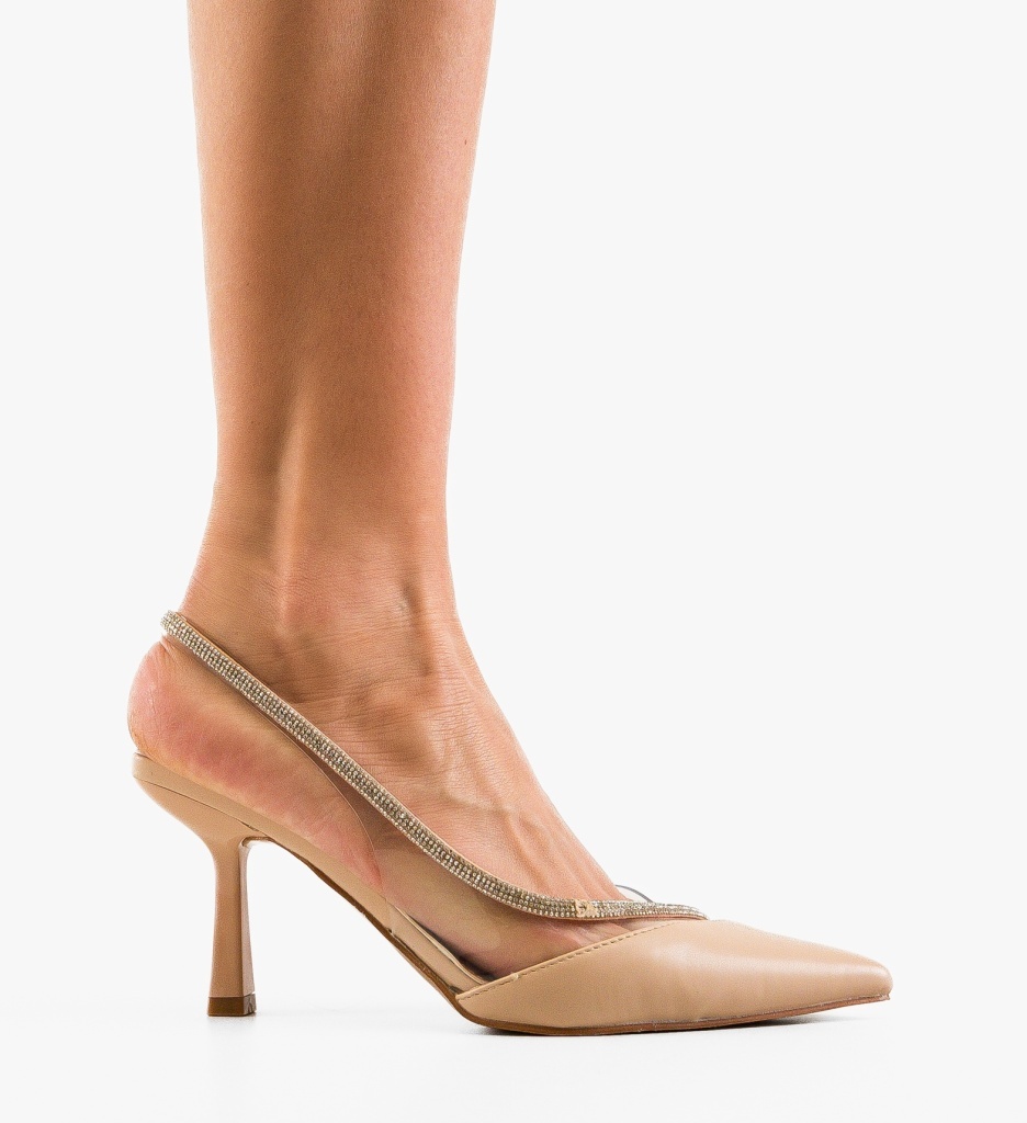 Pantofi stiletto dama Mykono Bej - imagine 6
