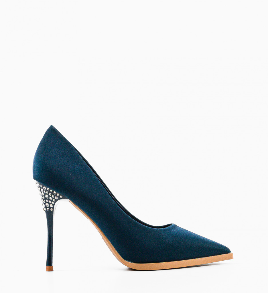 Pantofi Demoux Albastrii cu Toc Eleganți - imagine 4