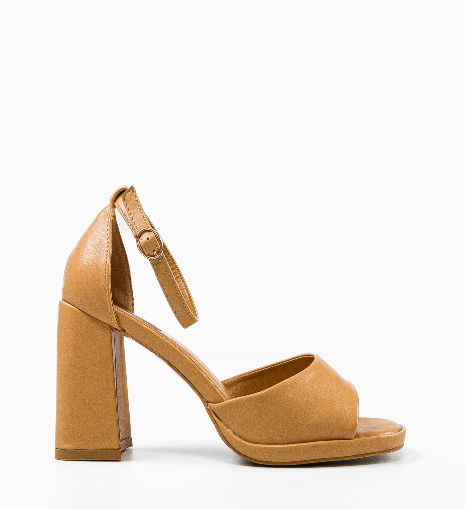 Sandale cu Toc Apolon Camel - Eleganță și Stil - imagine 3