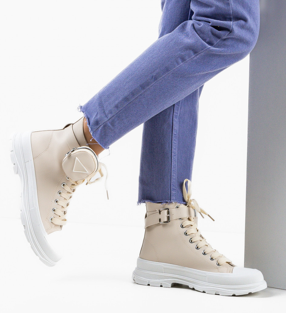 Sneakers Dama Lara Bej | Confort și Stil - imagine 3