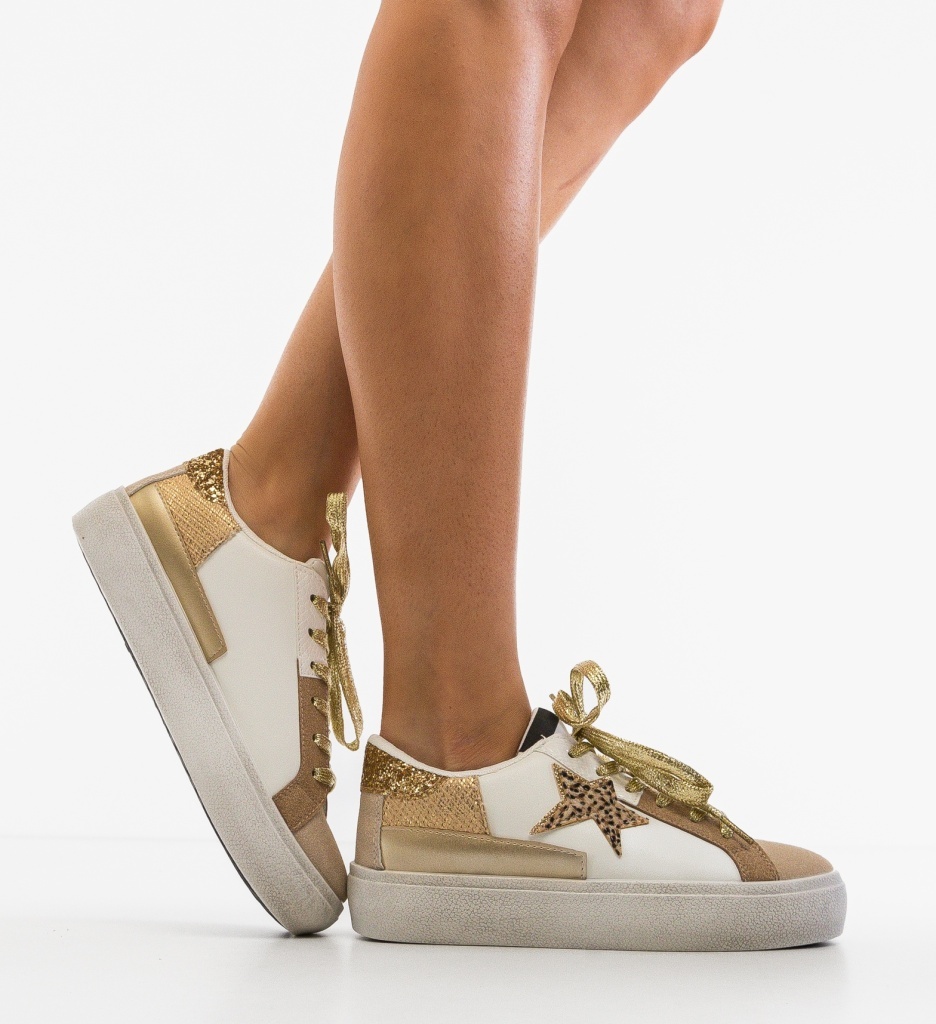 Sneakers Dama Gaba Bej | Confort și Stil Sport - imagine 3