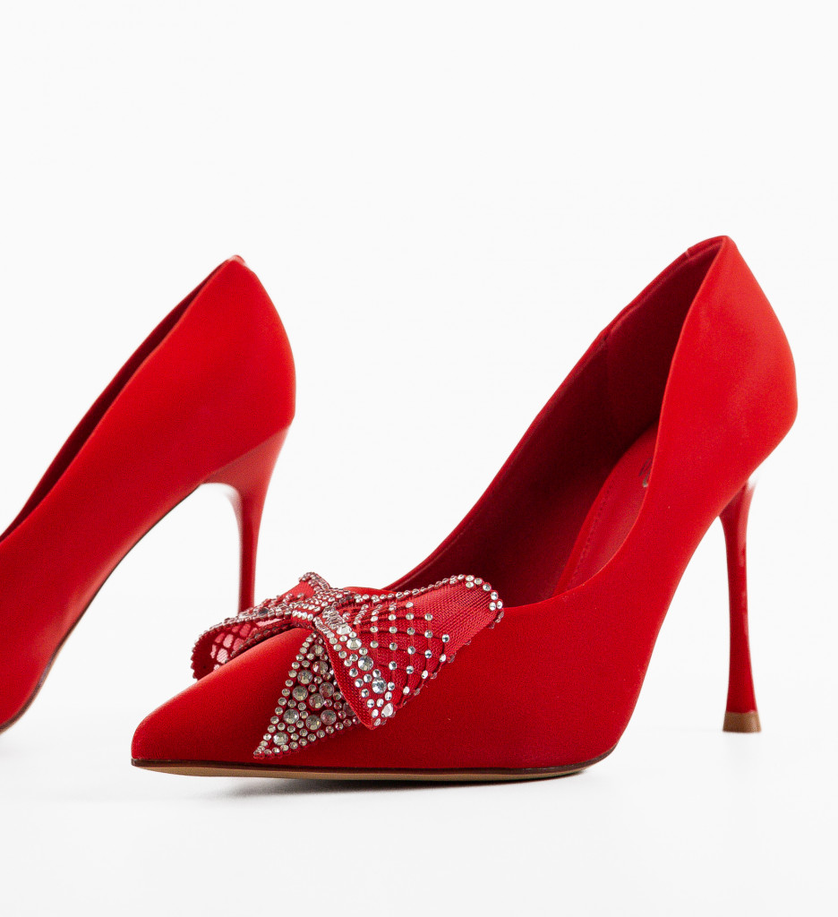 Pantofi Toc Rosii Olybya Eleganți - imagine 7