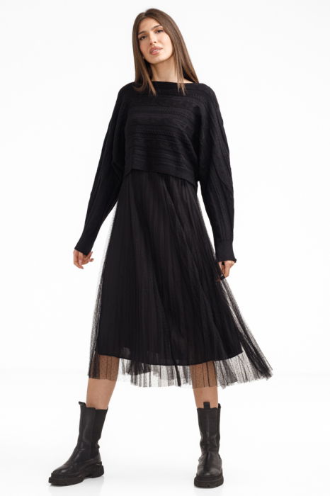 Rochie Suprapusa Neagra U See | Stil 2-in-1