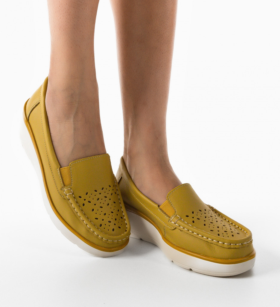 Pantofi Casual Atic Galbeni - Confort și Stil - imagine 2