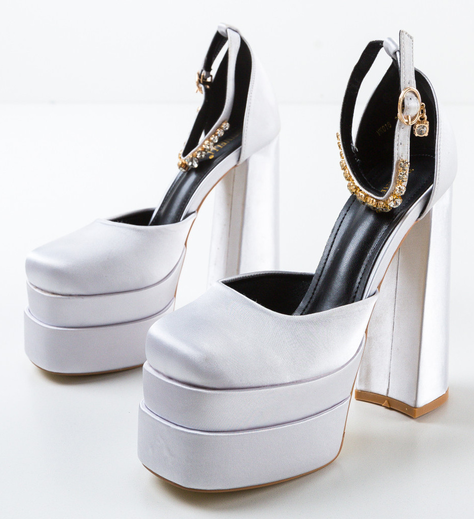 Pantofi cu toc Iman Argintii - Eleganță Absolută - imagine 7