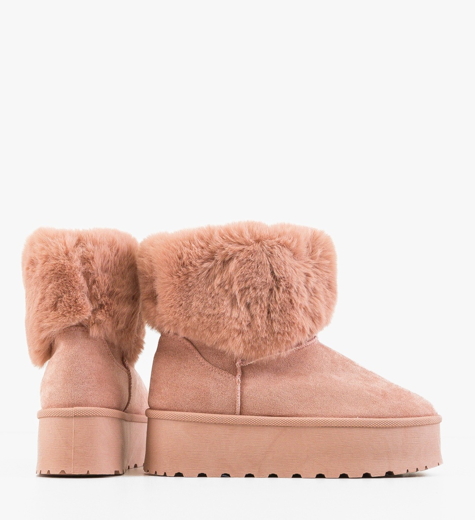Cizme Tip UGG Roz Puccina - Confort Termic - imagine 5