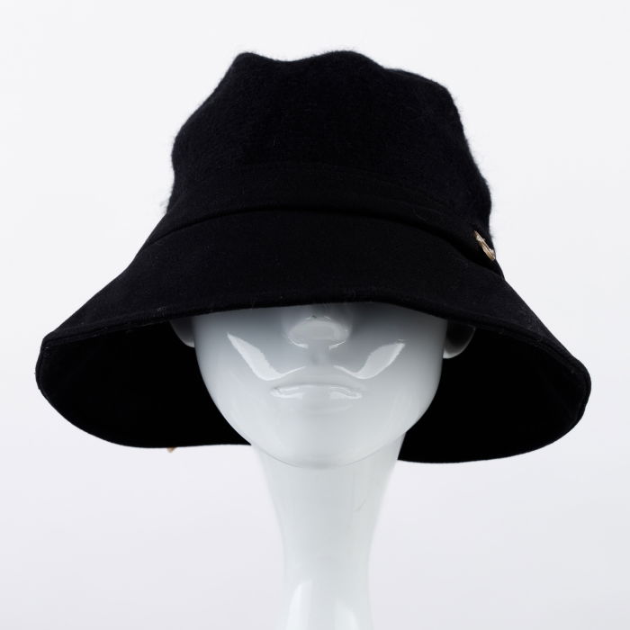 Palarie Eleganta Neagra de Lana | Shopika