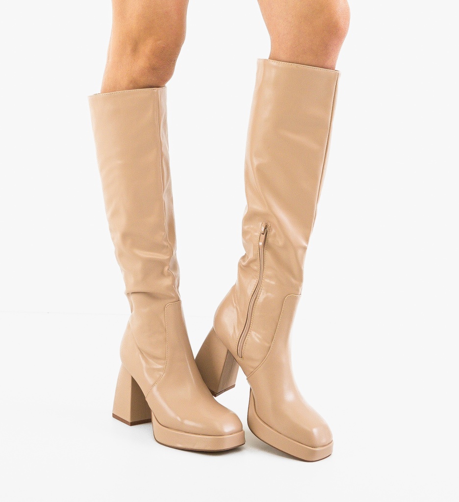Cizme Dama Elegante Tanish Bej - imagine 2