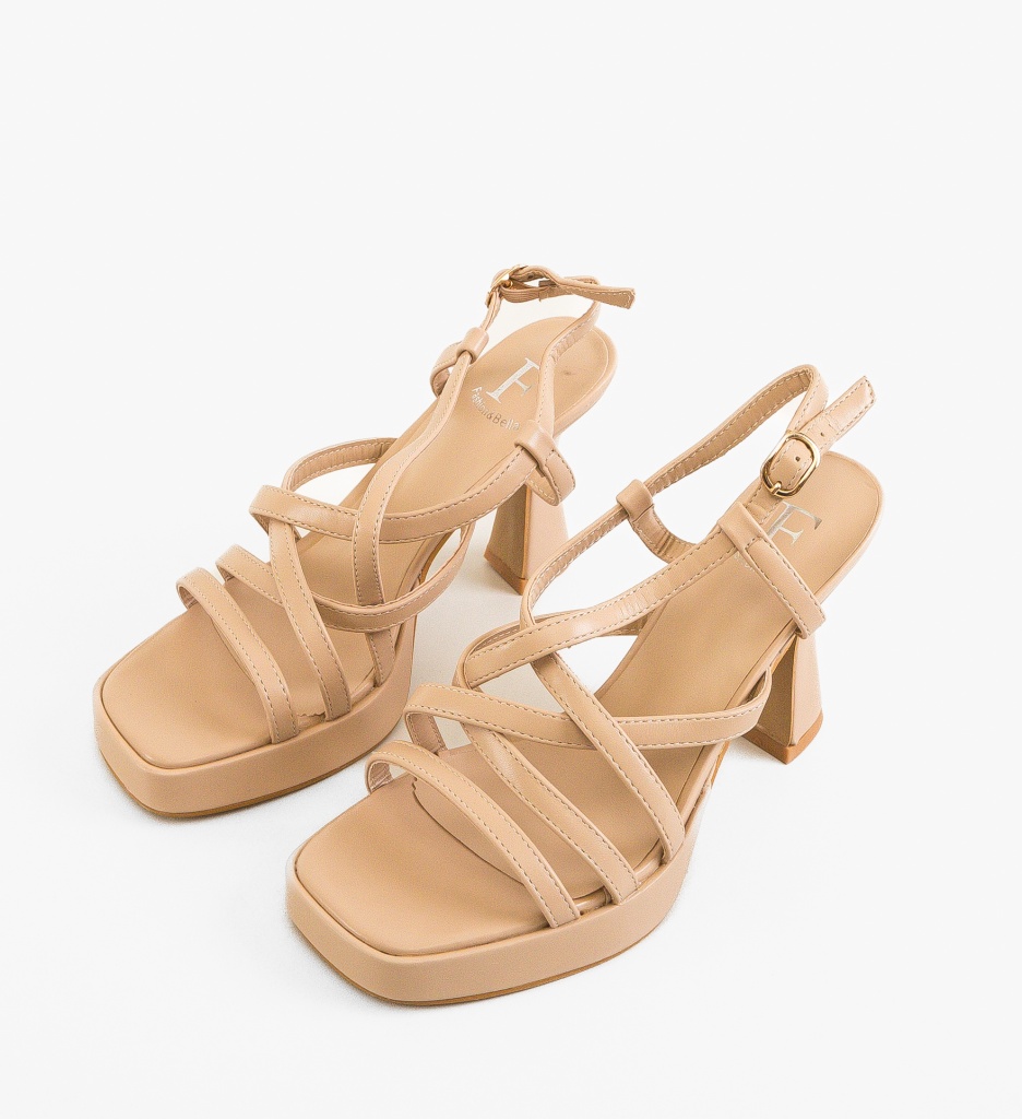 Sandale Eddie Nude | Eleganță și Confort pe Toc - imagine 4