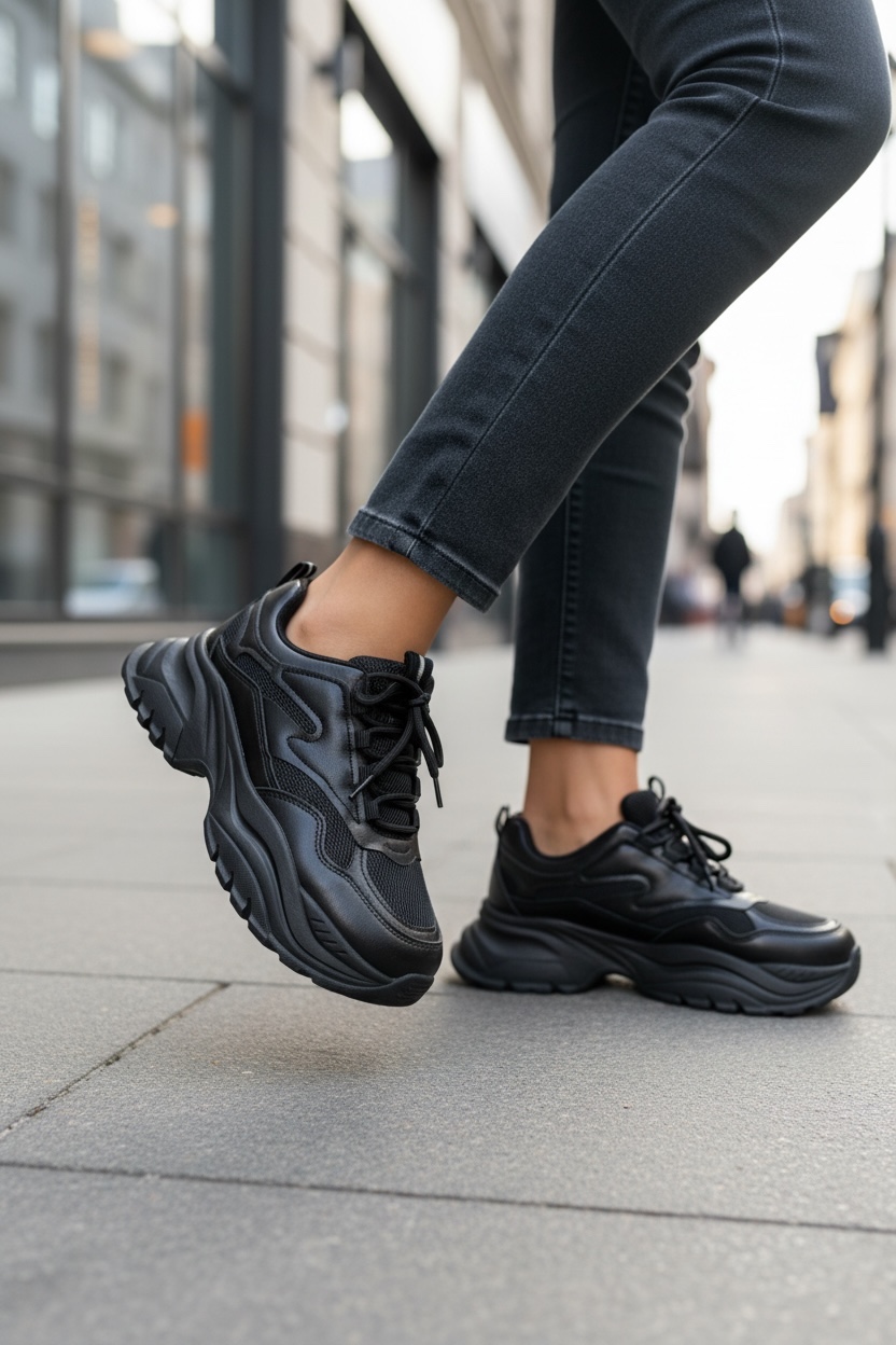 Adidași Dama Casual Negri | Ușori și Comozi