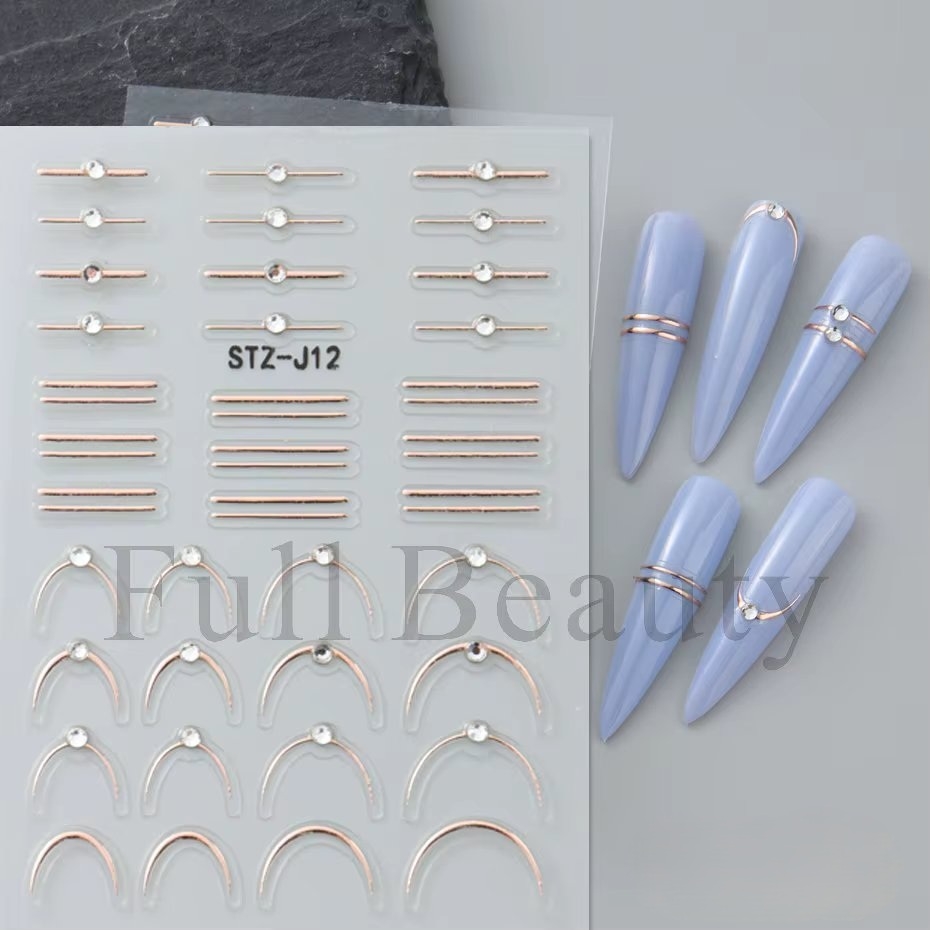 Abtibilduri Unghii 3D Marquise Rose Gold