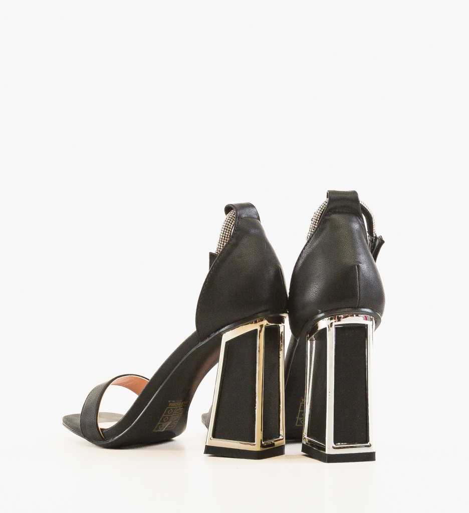 Sandale cu toc Sapphire Negre | Eleganță maximă - imagine 4