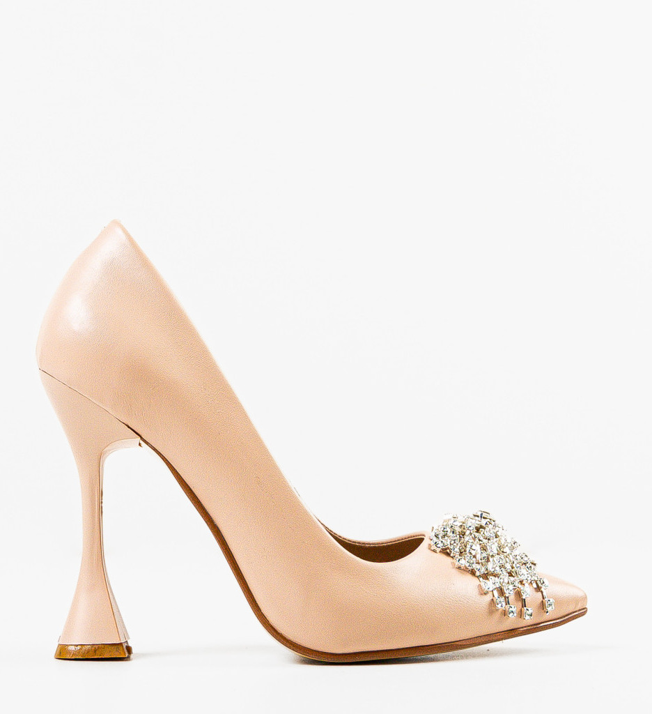 Pantofi Yerer Bej cu Toc Elegant | Stil Feminin - imagine 4
