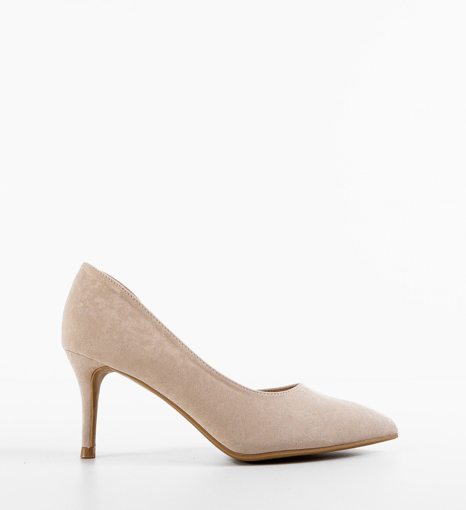 Pantofi Dama Zahrao Bej cu Toc Eleganți - imagine 5