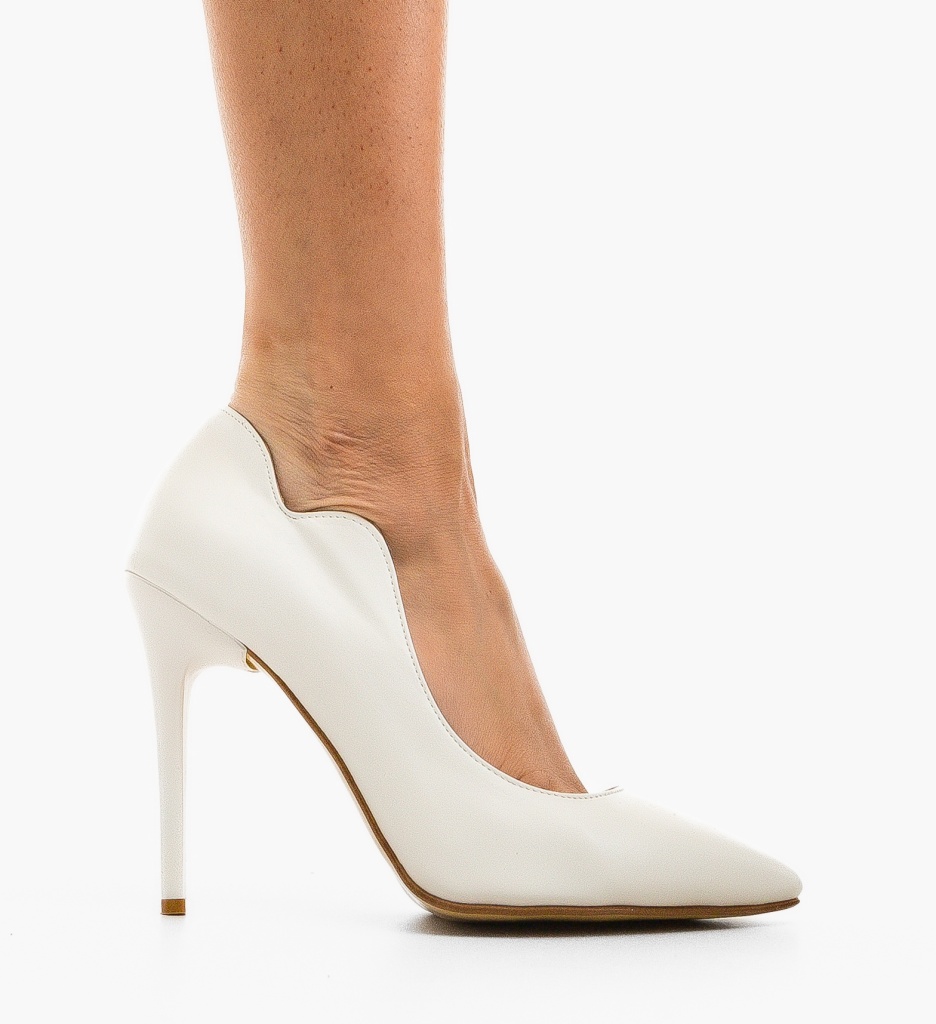 Pantofi Stiletto Tichon Albi - Eleganță Premium - imagine 2