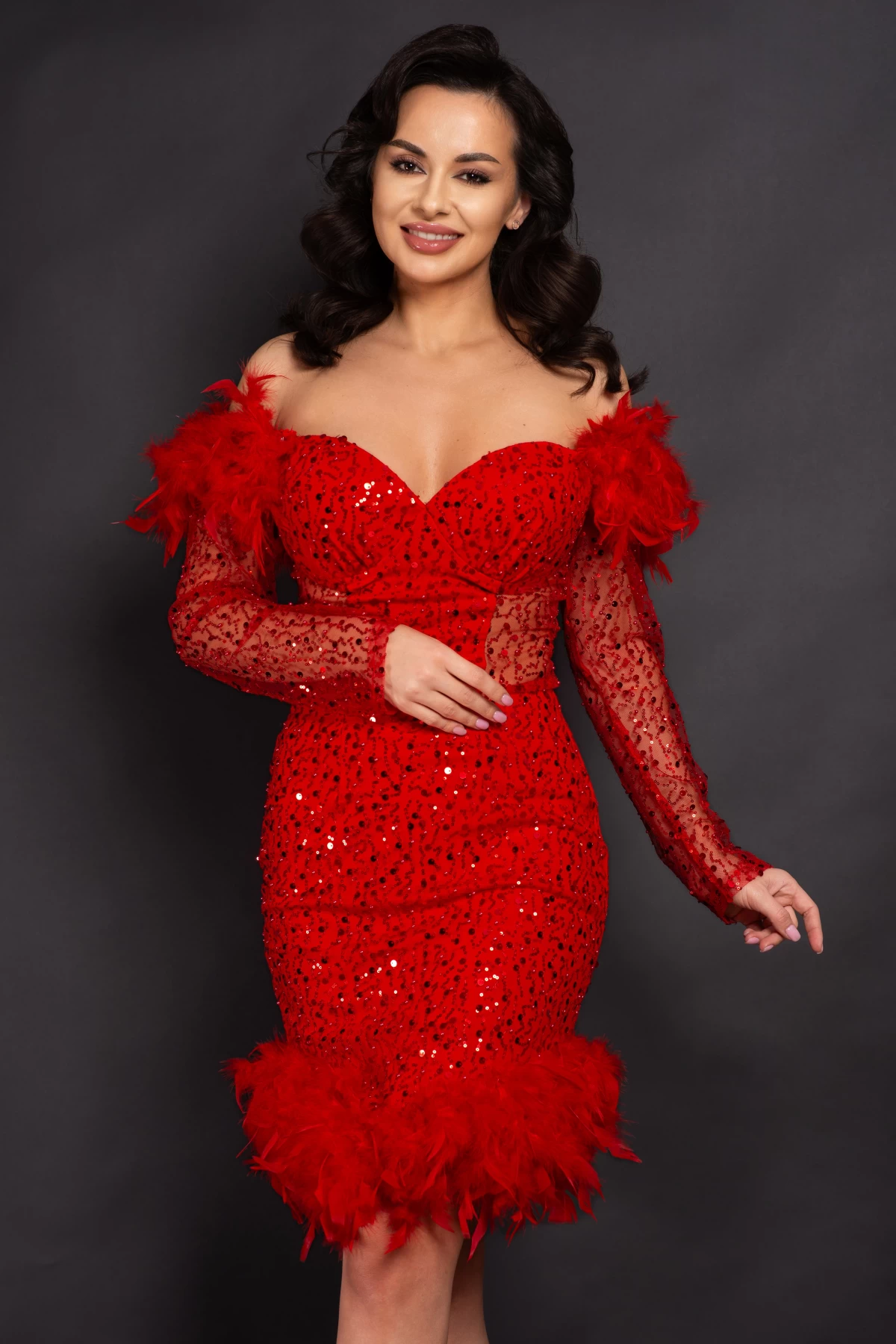 Rochie Chanttal Rosie Spectaculoasa cu Paiete