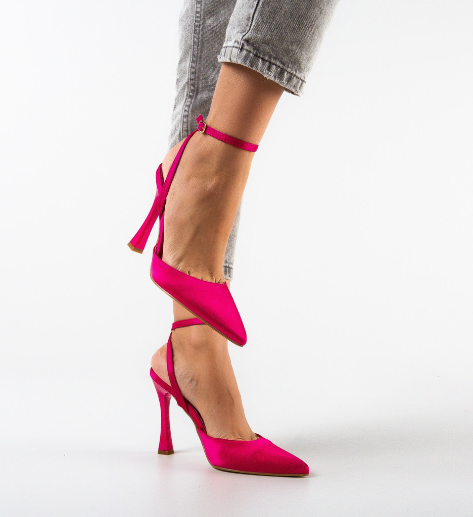 Pantofi cu Toc Lizor Fuchsia - Eleganță Vibrantă - imagine 2