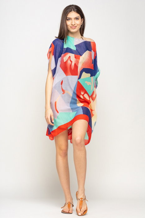 Poncho Plaja Vascoza Shopika | Model Abstract Colorat