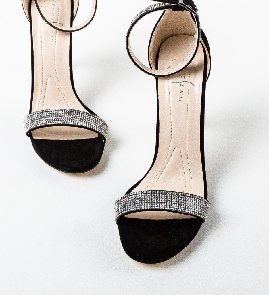 Sandale Dama Sadas Negre cu Toc Elegant - imagine 6
