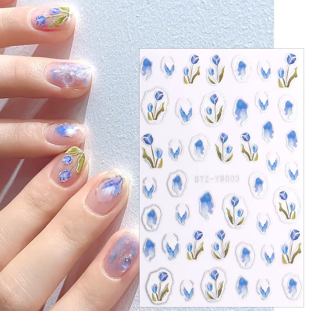 Abtibilduri Unghii Marquise Albastru - Nail Art Ușor