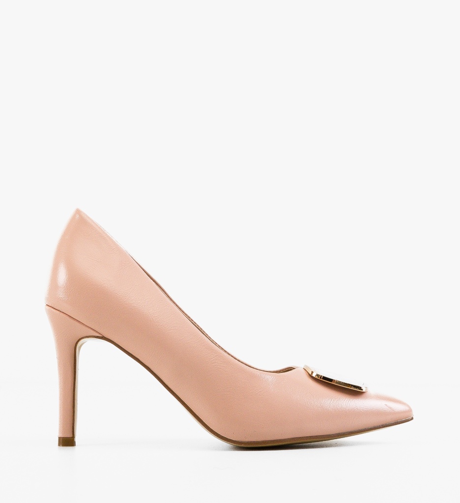 Pantofi Byba Roz Eleganți cu Toc - imagine 5