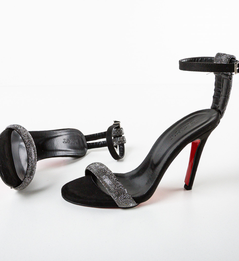 Sandale cu Toc Elegante Dyra | Negre - imagine 6