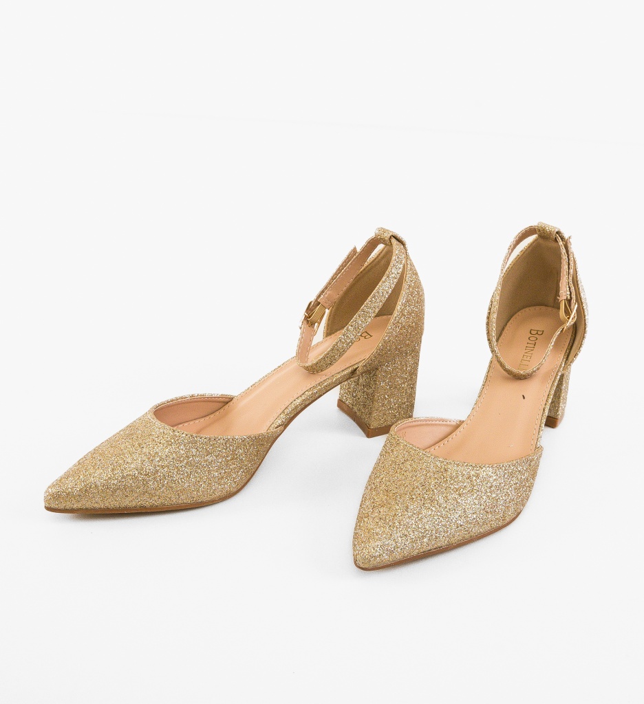 Pantofi Dama Aurii cu Toc | Eleganță - imagine 4