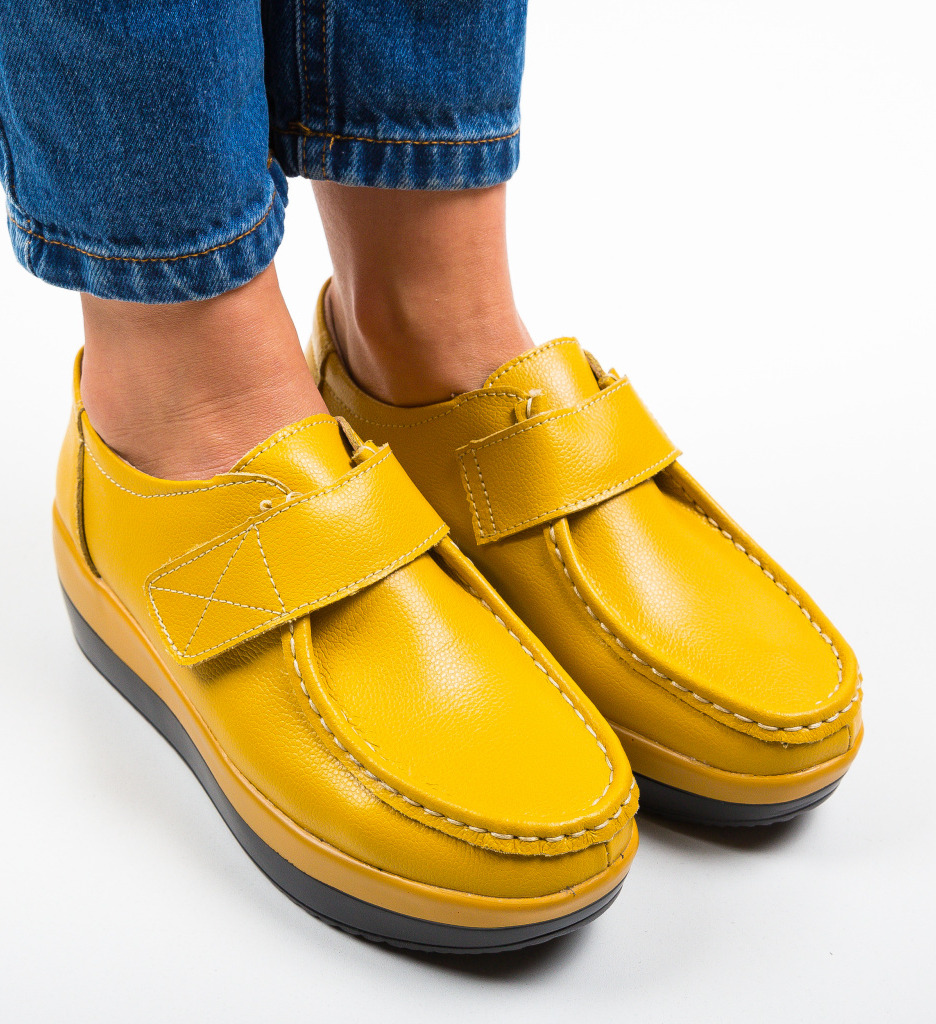 Pantofi Sport Groma Galbeni - Confort Urban - imagine 3