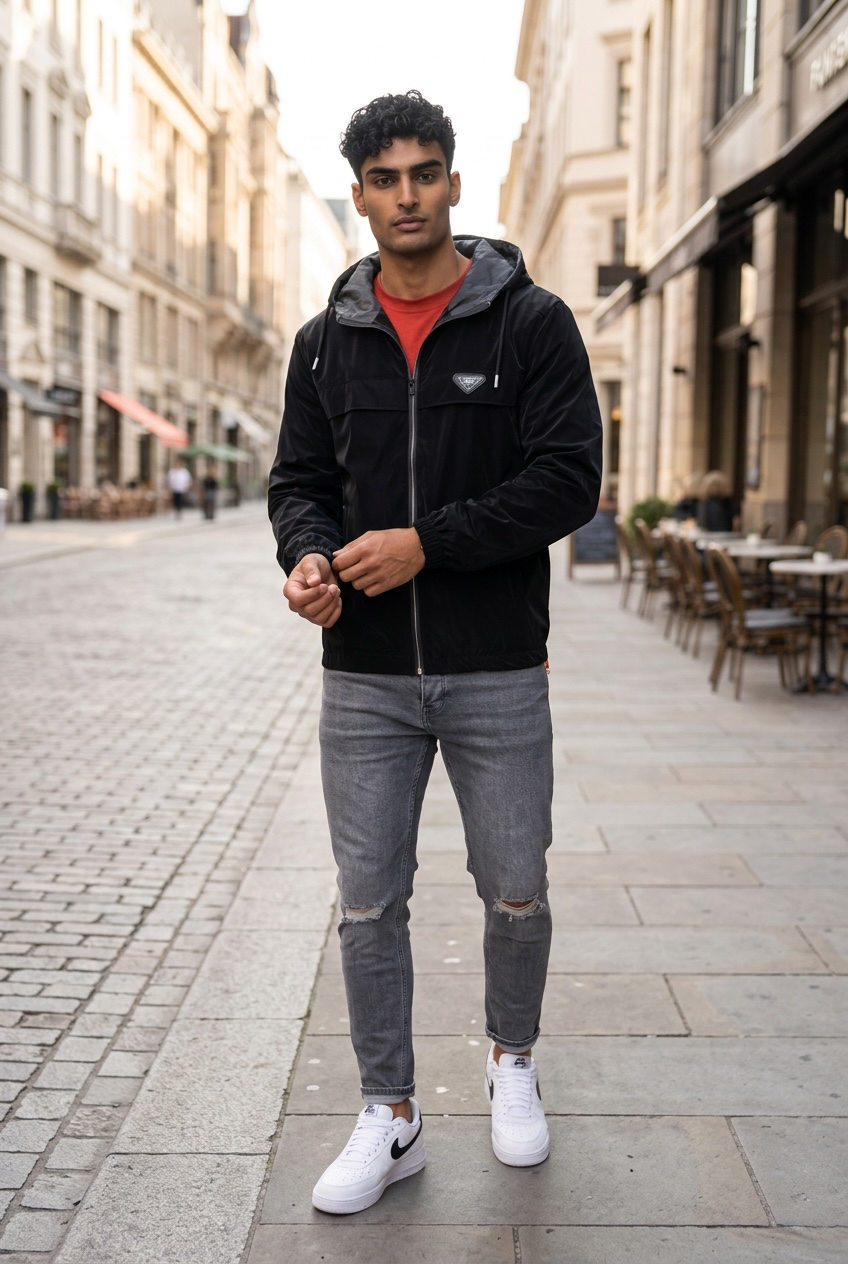 Geaca barbati neagra  slim fit  13528
